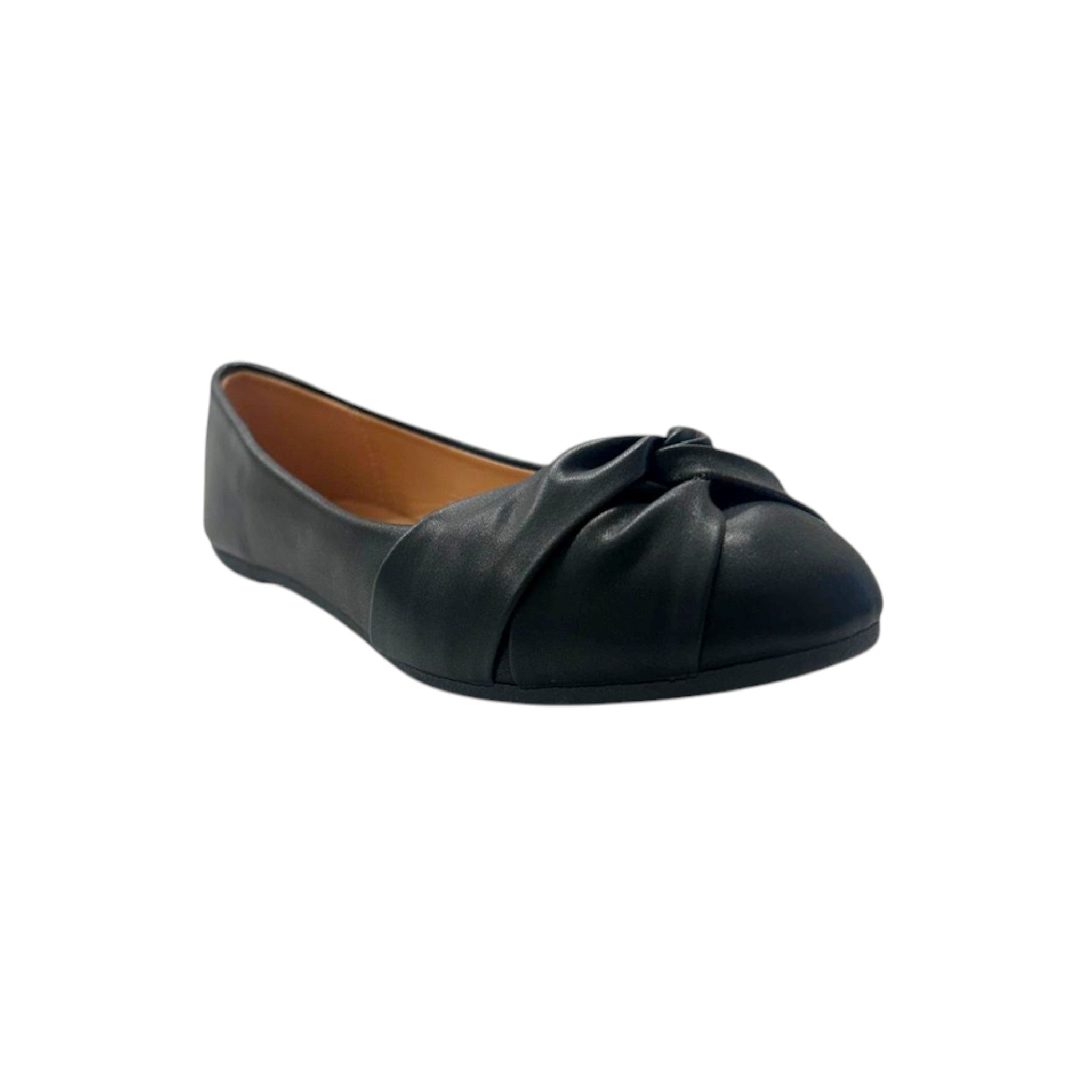 Ladies Black Slip On Flat Shoes - Schoolwear / Workwear
